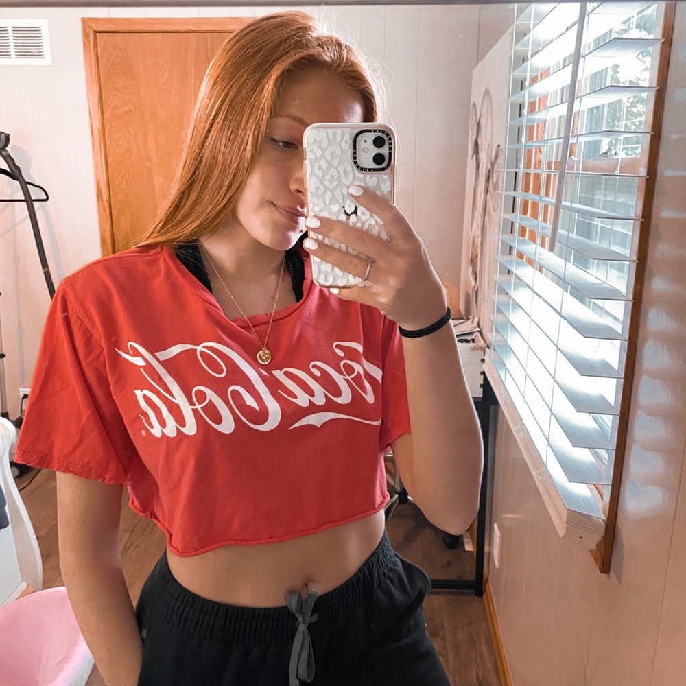 Red Coca-Cola Logo Crop Top
